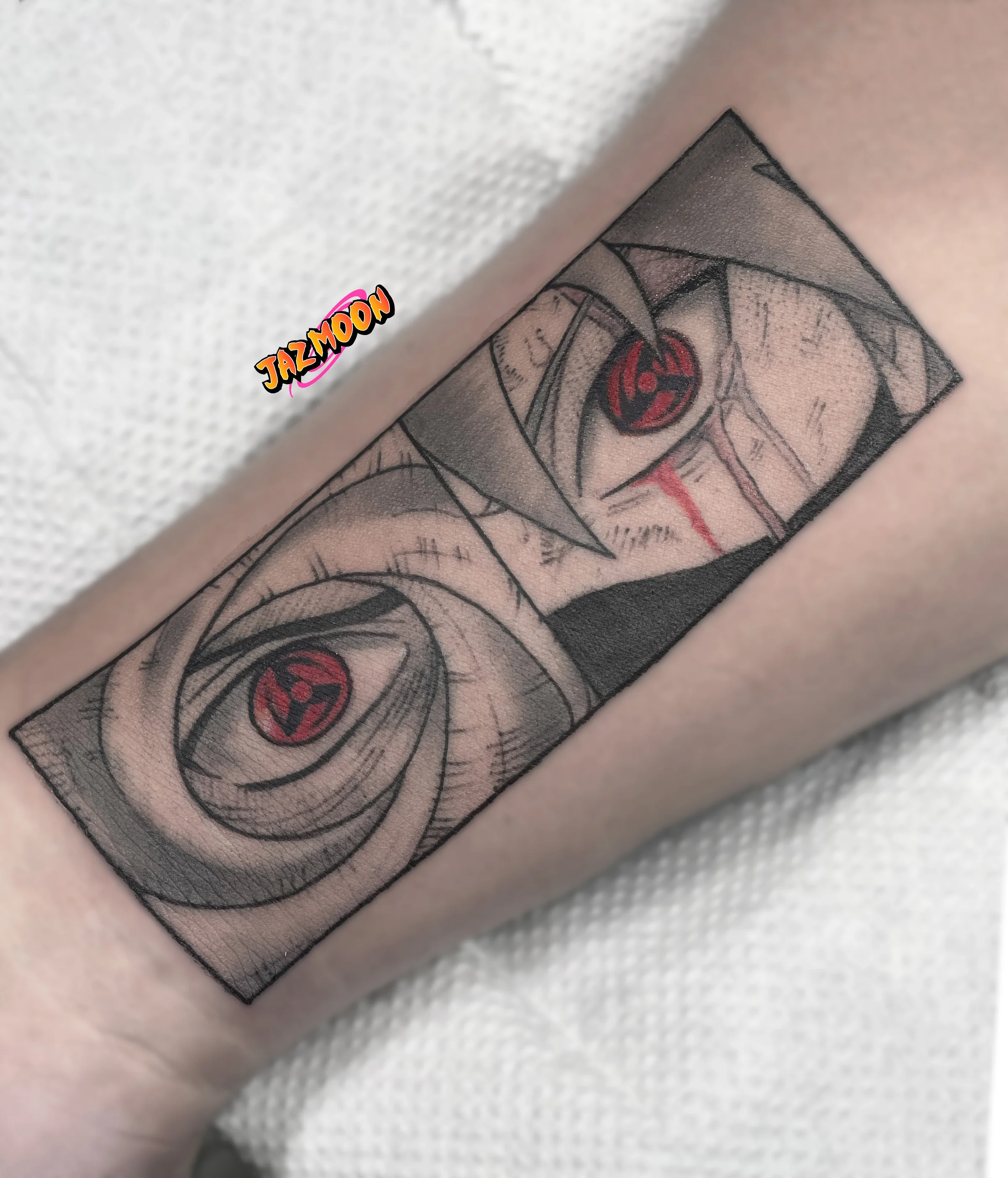 Tatuaje Itachi Obito a color